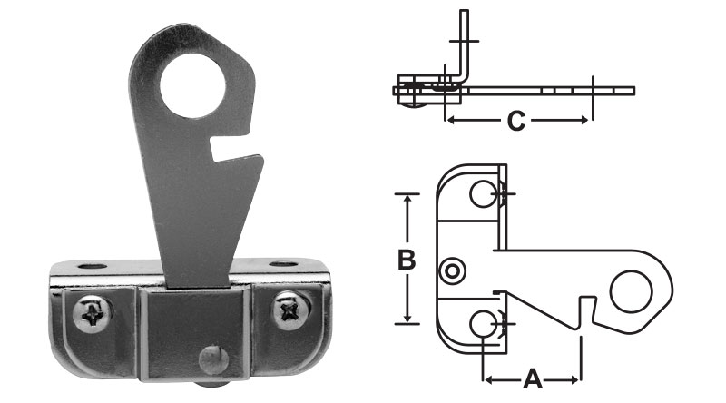 Double Solid Door Latch